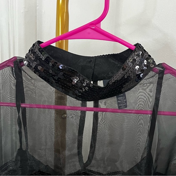 New ModCloth Fanciful Fette Black Sequins Shift Dress Size Medium - Picture 6 of 9